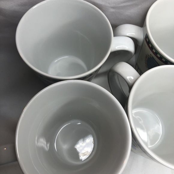 Debbie Mumm Rooster Mugs 4 Something to Crow About Stoneware Sakura Oneida 12 oz - Picture 11 of 12